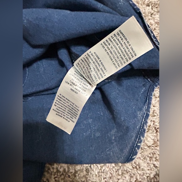 True Religion Georgia Denim Shirt Women Size Large Western Snap Button Cowgirl - Picture 6 of 12